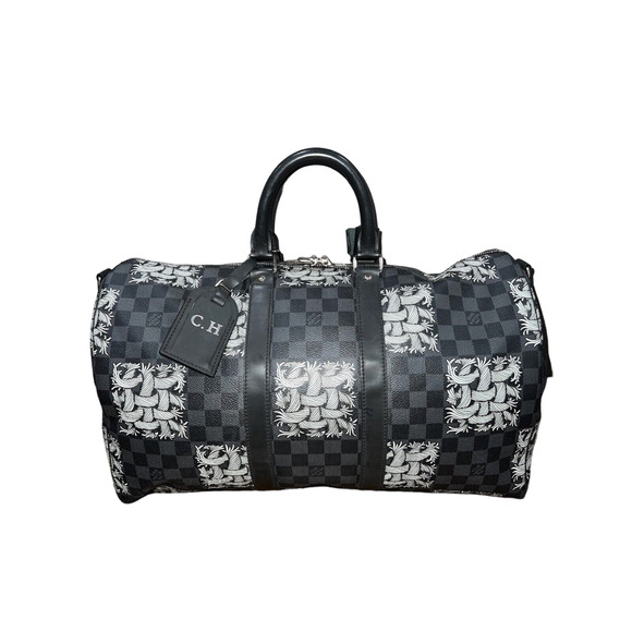 Louis Vuitton Keepall Bandouliere 45 Damier Nemeth White Rope Weekend Travel Bag - Picture 1 of 9